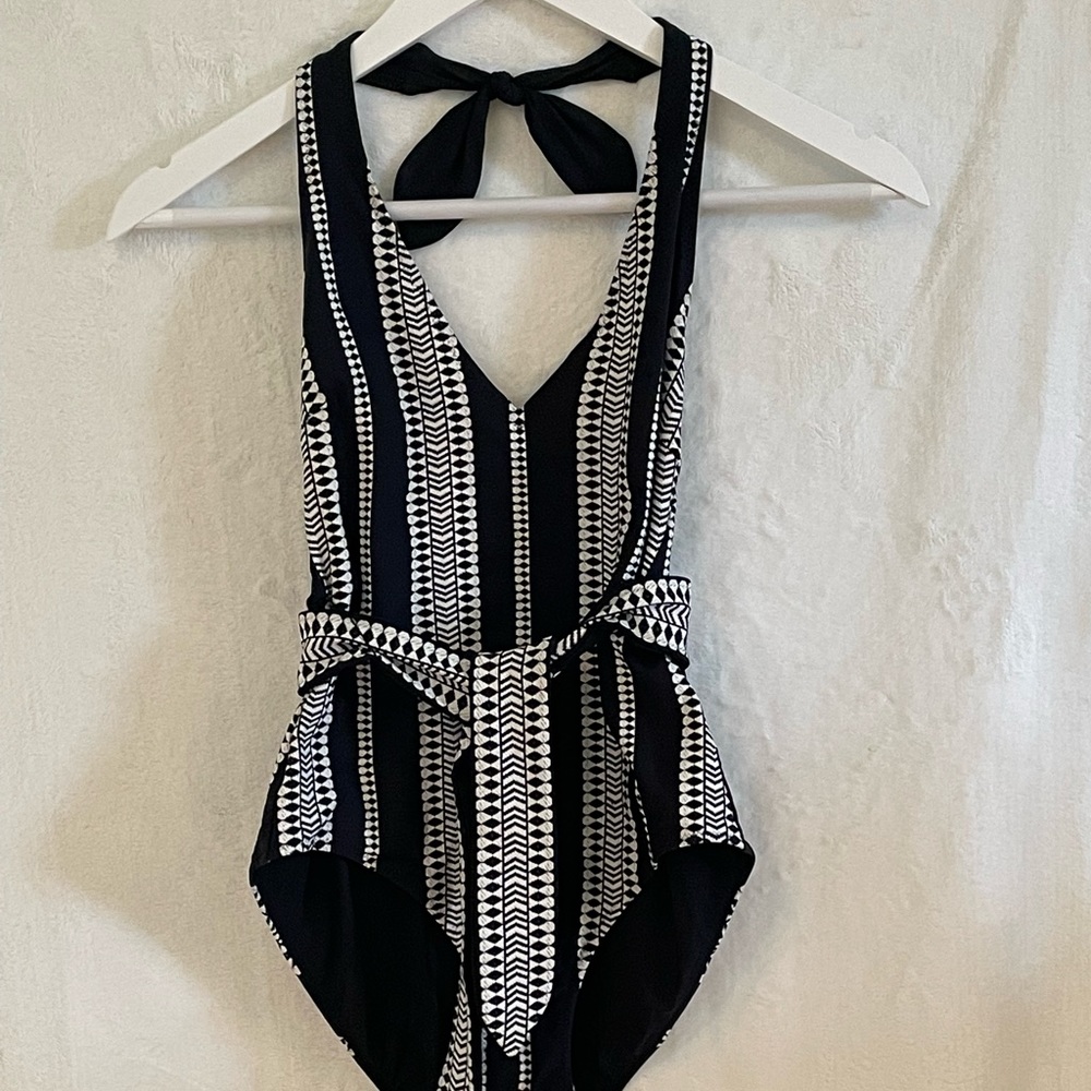 Lemlem Black and White One Piece Swimsuit